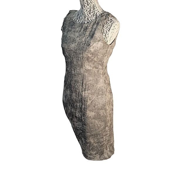 CALVIN KLEIN Sleeveless Sheath Dress‎ Neutral Tones Textured Career Cocktail  6 - Picture 6 of 6